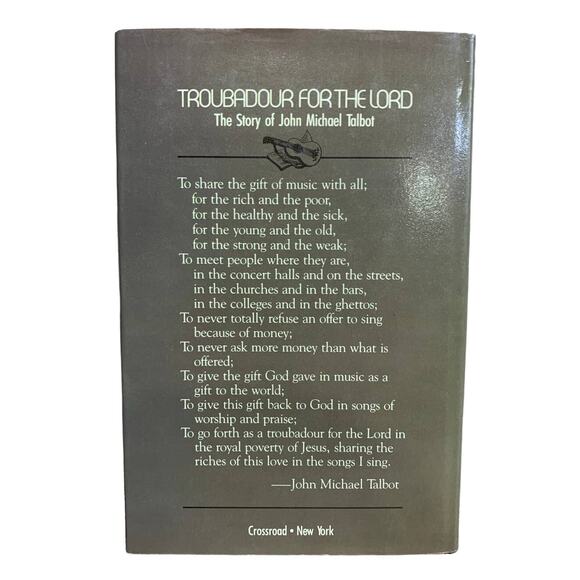 Vintage 1983 Story of John Michael Talbot Troubadour for the Lord Hardback Book - Picture 2 of 2